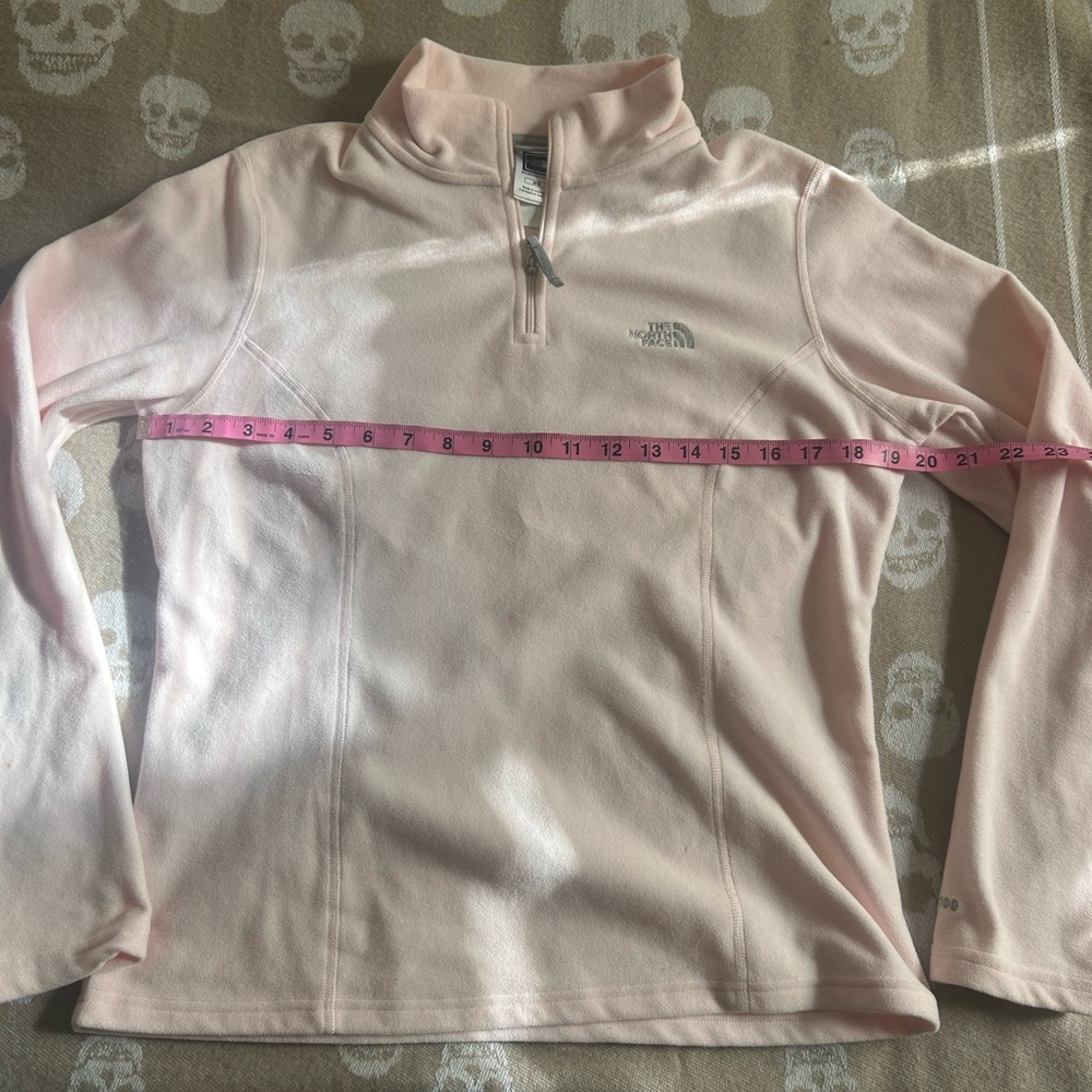 The North Face TNF Light Pink 1/4 Zip Pullover Fleece Jacket Size M - Picture 7 of 7